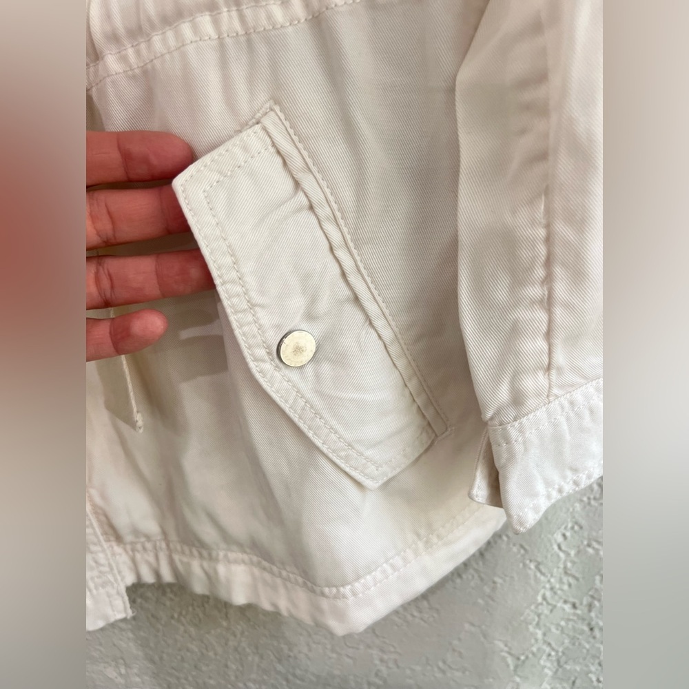 Loft Utility Jacket Snap Button Drawstring In Ivo… - image 3